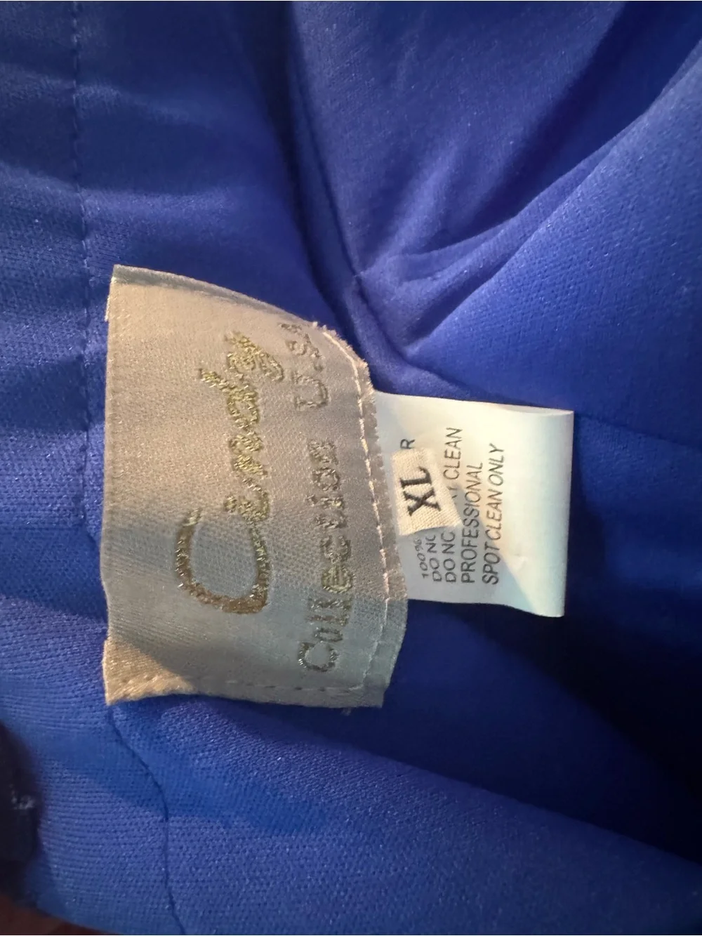 Strapless Royal Blue Evening Gown XL